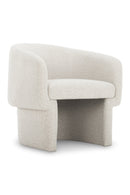 Hospitality furniture - White Curved Occasional Chair - www.oroatrade.com