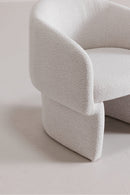 Hospitality furniture - White Curved Occasional Chair - www.oroatrade.com