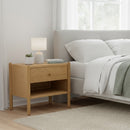 Oak Veneer 1-Drawer Nightstand | Novi Living Billy