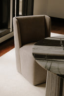 Upholstered Rolling Dining Chair | Novi Living Cormac | Oroa.com