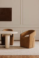 Brown Open-Back Rolling Dining Chair | Novi Living Barrow | Oroa.com