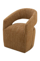 Brown Open-Back Rolling Dining Chair | Novi Living Barrow | Oroa.com