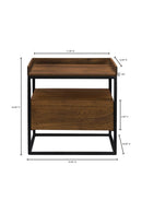 Contract furniture - Brown Acacia 1-Drawer Side Table - www.oroatrade.com