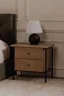 Wire-Brushed Acacia 2-Drawer Nightstand | Novi Living Rene | Oroatrade.com