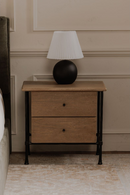 Wire-Brushed Acacia 2-Drawer Nightstand | Novi Living Rene | Oroatrade.com