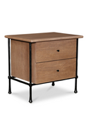 Wire-Brushed Acacia 2-Drawer Nightstand | Novi Living Rene | Oroatrade.com