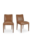 Hospitality furniture - Brown Leather Dining Chair Set (2) - www.oroatrade.com