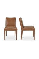 Hospitality furniture - Brown Leather Dining Chair Set (2) - www.oroatrade.com