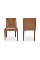 Hospitality furniture - Brown Leather Dining Chair Set (2) - www.oroatrade.com