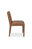 Hospitality furniture - Brown Leather Dining Chair Set (2) - www.oroatrade.com