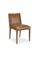 Hospitality furniture - Brown Leather Dining Chair Set (2) - www.oroatrade.com