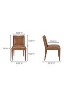 Hospitality furniture - Brown Leather Dining Chair Set (2) - www.oroatrade.com