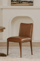 Hospitality furniture - Brown Leather Dining Chair Set (2) - www.oroatrade.com