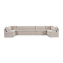 Beige U-Shaped Dining Banquette Slipcover L | Novi Living Fable