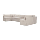 Beige U-Shaped Dining Banquette Slipcover L | Novi Living Fable