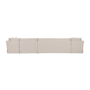 Beige U-Shaped Dining Banquette Slipcover L | Novi Living Fable