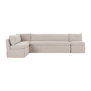 Beige L-Shaped Dining Banquette Slipcover M | Novi Living Fable