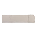 Beige L-Shaped Dining Banquette Slipcover L | Novi Living Fable