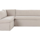 Beige L-Shaped Dining Banquette Slipcover L | Novi Living Fable