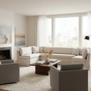 Beige U-Shaped Dining Banquette Slipcover S | Novi Living Fable