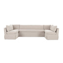 Beige U-Shaped Dining Banquette Slipcover S | Novi Living Fable