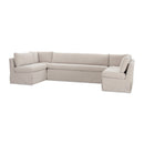 Beige U-Shaped Dining Banquette Slipcover S | Novi Living Fable