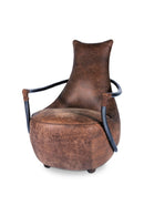 Hospitality furniture - Brown Leather Club Chair - www.oroatrade.com