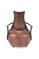 Hospitality furniture - Brown Leather Club Chair - www.oroatrade.com
