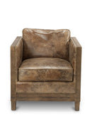 Hospitality furniture - Brown Leather Studded Club Chair - www.oroatrade.com
