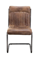Hospitality furniture - Brown Leather Dining Chair Set (2) - www.oroatrade.com