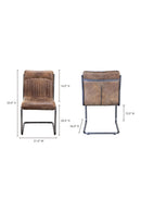 Hospitality furniture - Brown Leather Dining Chair Set (2) - www.oroatrade.com