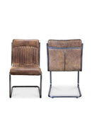Hospitality furniture - Brown Leather Dining Chair Set (2) - www.oroatrade.com