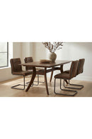 Hospitality furniture - Brown Leather Dining Chair Set (2) - www.oroatrade.com