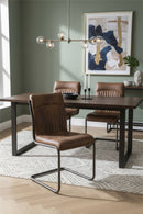 Hospitality furniture - Brown Leather Dining Chair Set (2) - www.oroatrade.com