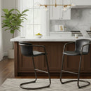 Hospitality furniture - Leather Cantilevered Bar Stool Set (2) - www.oroatrade.com