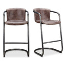 Hospitality furniture - Leather Cantilevered Bar Stool Set (2) - www.oroatrade.com