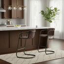 Hospitality furniture - Leather Cantilevered Bar Stool Set (2) - www.oroatrade.com