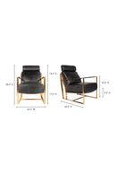Hospitality furniture - Black Leather Occasional Chair - www.oroatrade.com