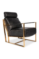 Hospitality furniture - Black Leather Occasional Chair - www.oroatrade.com