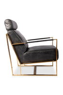 Hospitality furniture - Black Leather Occasional Chair - www.oroatrade.com