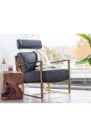 Hospitality furniture - Black Leather Occasional Chair - www.oroatrade.com