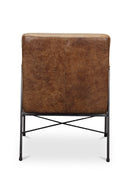 Hospitality furniture - Iron Framed Brown Leather Armchair - www.oroatrade.com