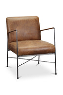Hospitality furniture - Iron Framed Brown Leather Armchair - www.oroatrade.com