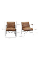 Hospitality furniture - Iron Framed Brown Leather Armchair - www.oroatrade.com