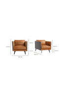 Hospitality furniture - Brown Leather Lounge Armchair - www.oroatrade.com