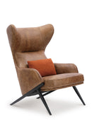 Hospitality furniture - Brown Leather Wingback Accent Chair - www.oroatrade.com
