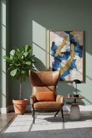 Hospitality furniture - Brown Leather Wingback Accent Chair - www.oroatrade.com