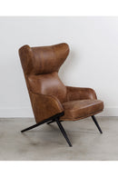 Hospitality furniture - Brown Leather Wingback Accent Chair - www.oroatrade.com