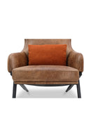Hospitality furniture - Brown Leather Wingback Accent Chair - www.oroatrade.com