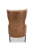 Hospitality furniture - Brown Leather Wingback Accent Chair - www.oroatrade.com